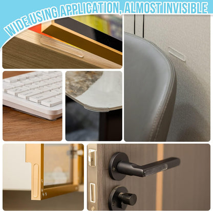 Cabinet Door Bumpers, 40 pcs Cabinet Bumper Clear Self Adhesive, Rubber Bumpers Stripes, Clear Bumper for Cabinets Pads for Sound Dampening Buffer Pads（2.75 * 0.4in）