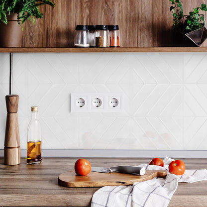 STICKGOO 10 Sheets Thicker Herringbone Peel and Stick Backsplash, 12.6”×9.7” Stick on Wall Tiles, Self Adhesive Tile Sticker for Kitchen Backsplash and Bathroom, White with Grey Grout