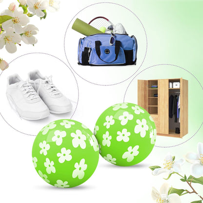 SCENTORINI Shoe Deodorizer Balls, Fresh Jasmine Scent * 6, Sneaker Deodorizer Balls Odor Eliminator, Long Lasting Shoe Fresheners for Smell Boots, Locker Gym Bag, Drawers, Small Spaces