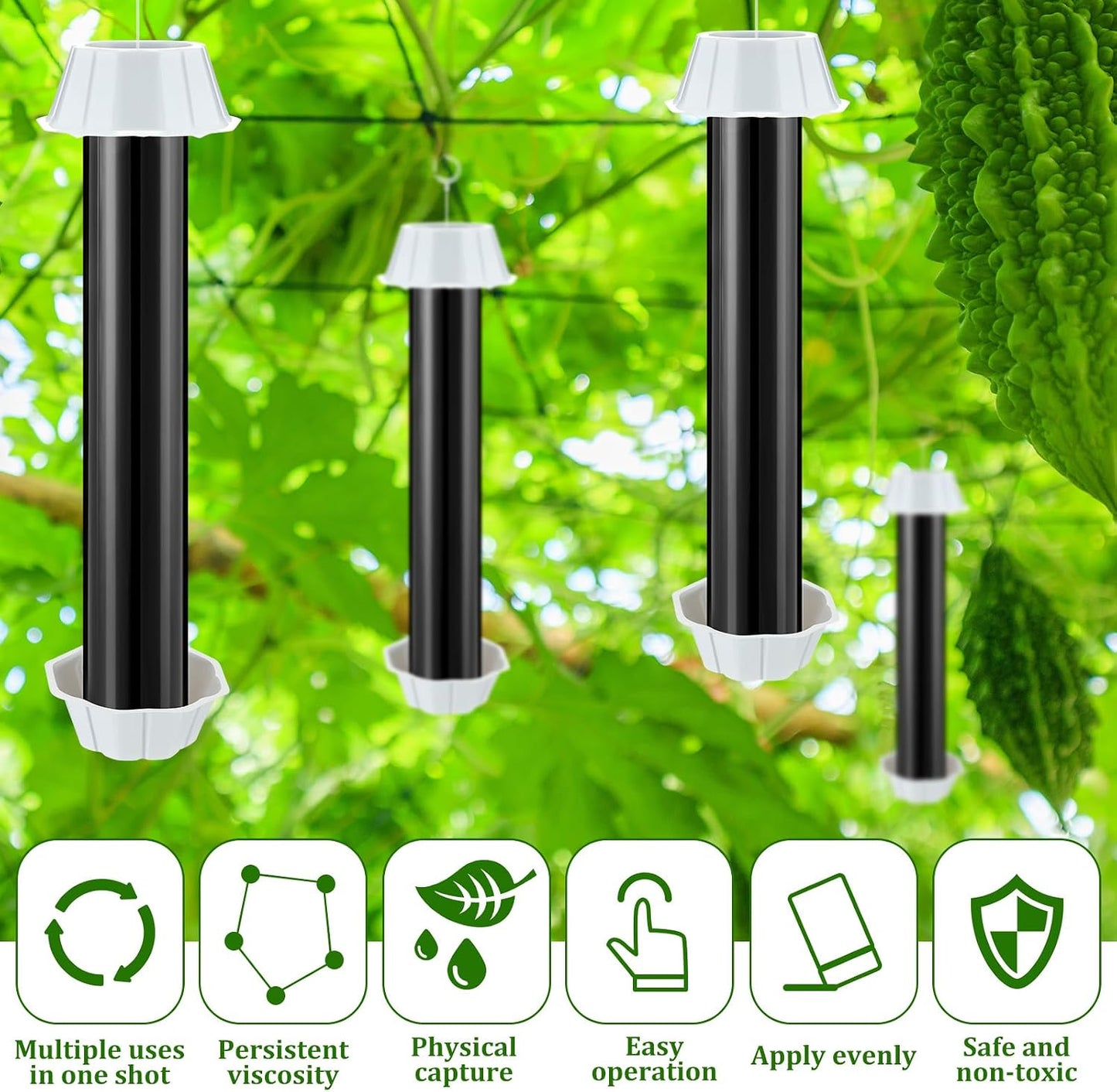 Qualirey 12 Pcs Sticky Fly Trap Fly Stick Indoor Outdoor Long Lasting Hanging Flies Bug Catcher Paper Tape Strips with Hook for Wasps Gnats Bug Insects Fruit Flies Mosquitoes (Stylish-3,Yellow)