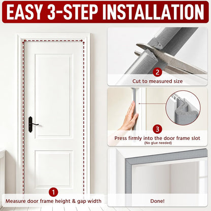 Litaibai 40 ft Kerf Weather Stripping Door Seal for Exterior Doors, White | Press-in kerf seal for grooved door frames is not self-adhesive, replaces worn seals, and helps reduce drafts and energy loss