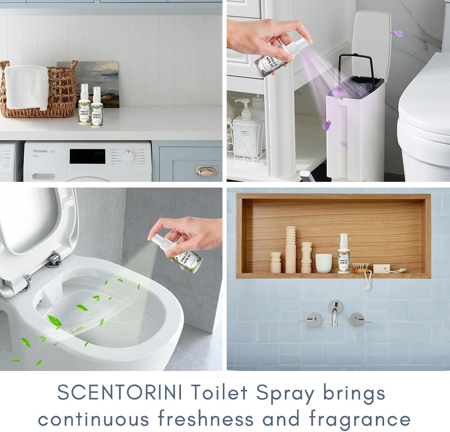 SCENTORINI Toilet Spray for Poo Odor Eliminator, Bathroom & Toilet Odor Elimination,Travel Size, 2 Lemon & 2 Lavender & 2 Mint, 1 oz Bottles, Air Freshener Spray for Poop, Home, Travel and Pockets