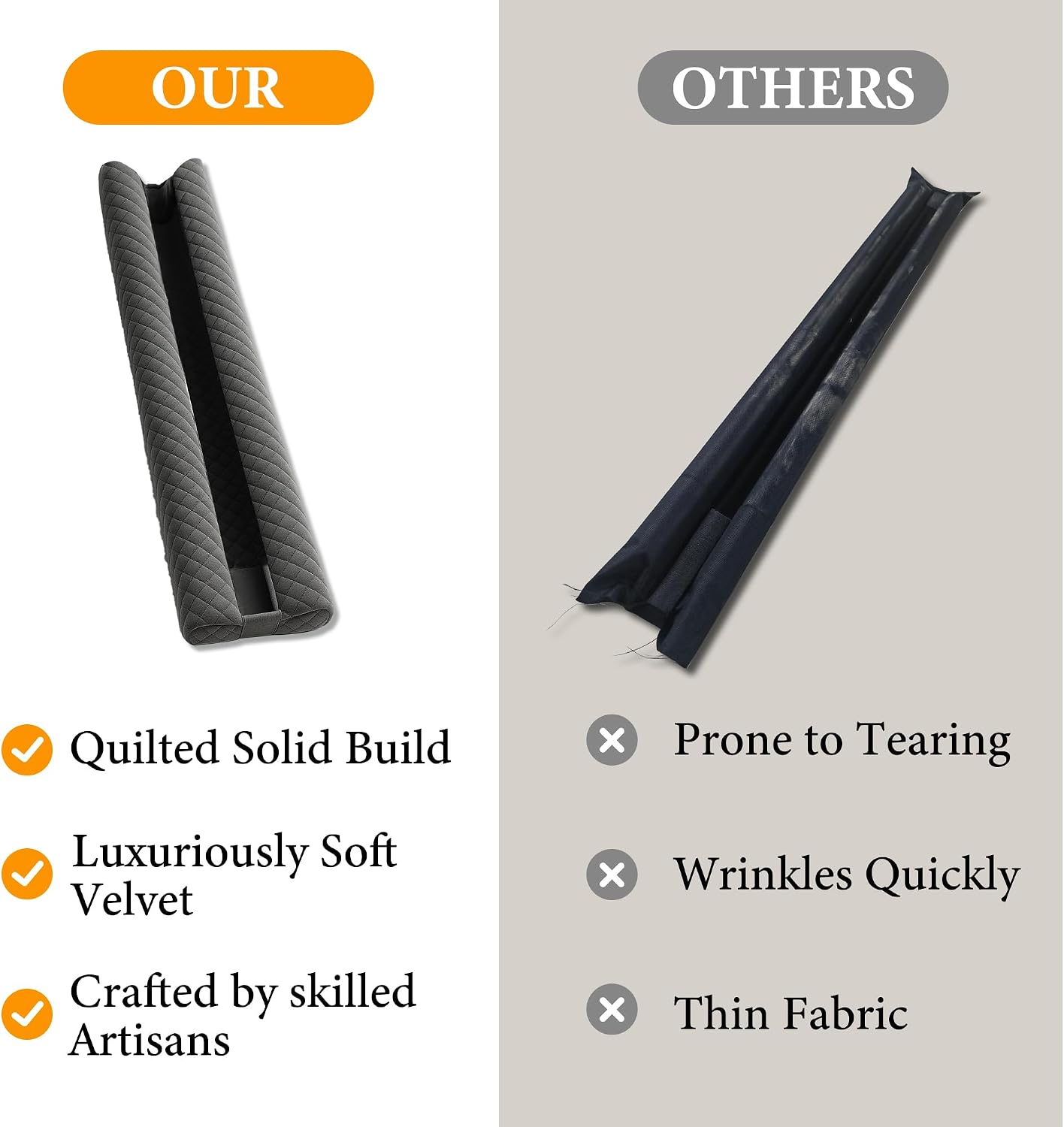 Ciieyuo Premium Velvet Under Door Draft Stopper, 30'' to 36'' Adjustable Gap Filler, Double-Sided Windproof Seal, Easy Install to Block Noise, Cold Air, Light, Dust, and Drafts
