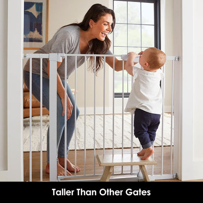 Cumbor 30-46" Baby Gate for Stairs, Mom's Choice Awards Winner-Auto Close Dog Gate for The House, Gifts for Mom, Easy Install Pressure Mounted Pet Gates for Doorways, Black