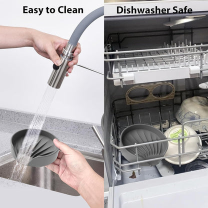 Sponge Holder for Scrub Daddy with Suction Cups and Drain Spout Kitchen Sink Caddy Organizer, Soap Dishes Holder Accessories Rack, Dishwasher Safe - 4.7"x4.7", Green