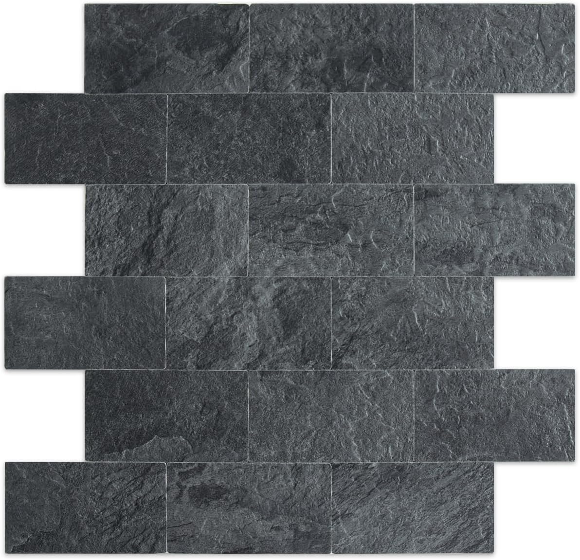 DICOFUN 10-Sheet Polished White Thick PVC Peel and Stick Backsplash, Ceramic Look Subway Tile White Kitchen Backsplash Peel and Stick Wall Tiles
