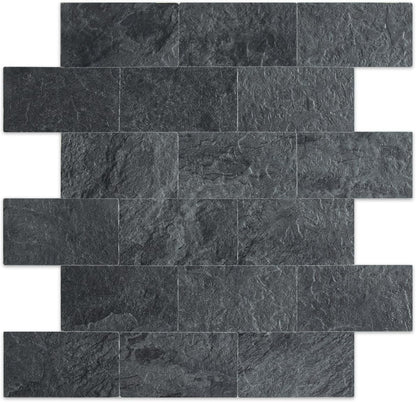 DICOFUN 10-Sheet Polished White Thick PVC Peel and Stick Backsplash, Ceramic Look Subway Tile White Kitchen Backsplash Peel and Stick Wall Tiles