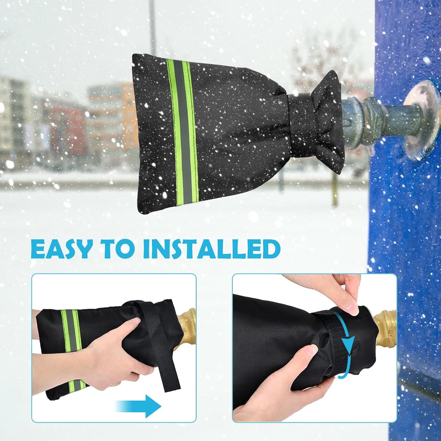 Outside Tap Covers for Winter, 1pcs Large Outdoor Tap Cover Insulated Protector, Waterproof & Thickened Thermal Tap Jacket Protects Your Tap from Freezing Bursting (Black)