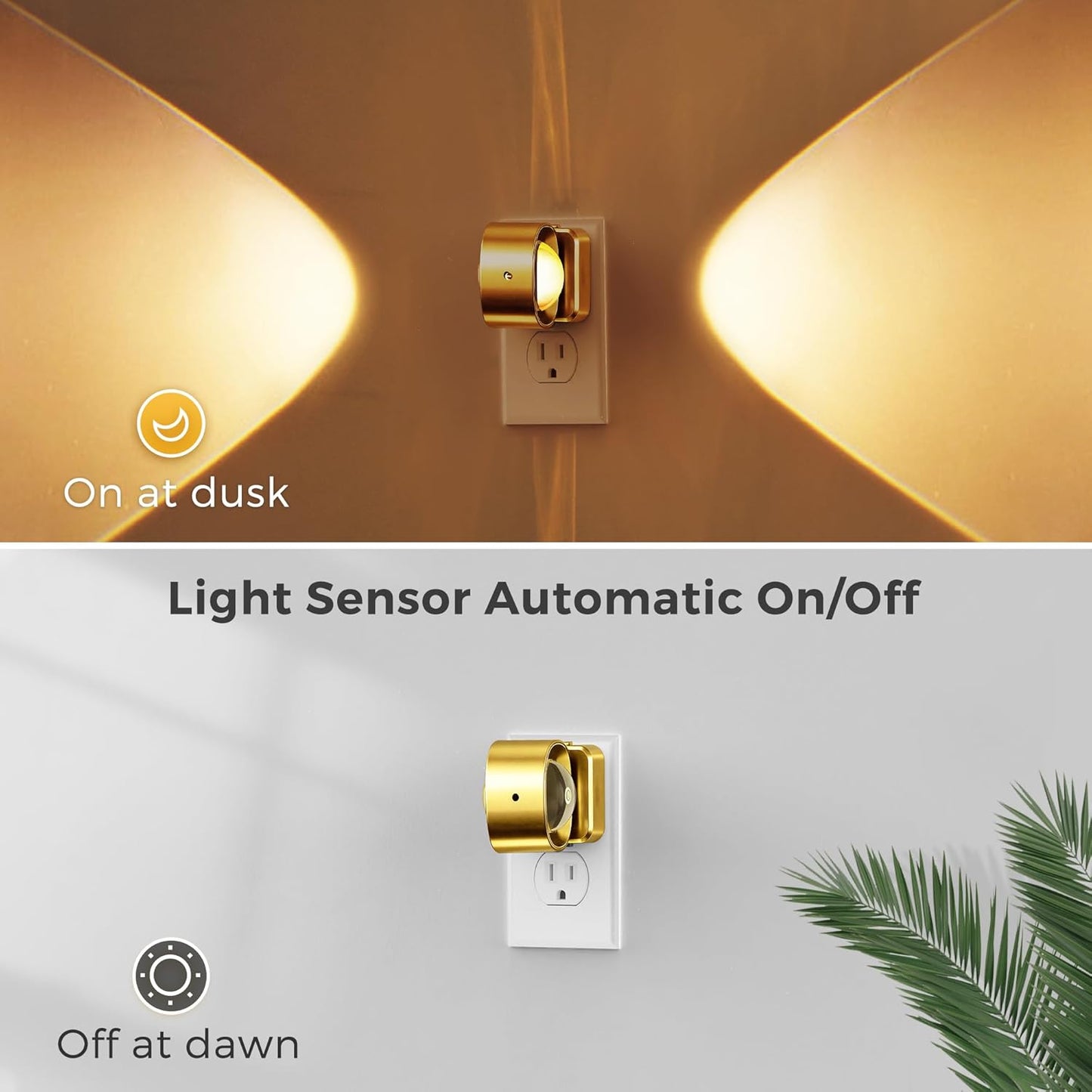 L LOHAS LED Night Light Projector, Night Lights Plug into Wall, Dusk to Dawn Sensor, 180°Rotating Nightlight for Kids, 0-150LM Dimmable Soft White Ambient Lighting for Bathroom, Decor, Gifts, 2 Pack