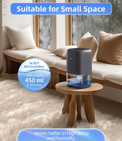 Dehumidifier, 35 OZ Small Dehumidifiers for Bedroom for Home, Quiet with Auto Shut Off, Dehumidifiers for Bedroom (280 sq. ft), Bathroom, RV, Closet, Grey