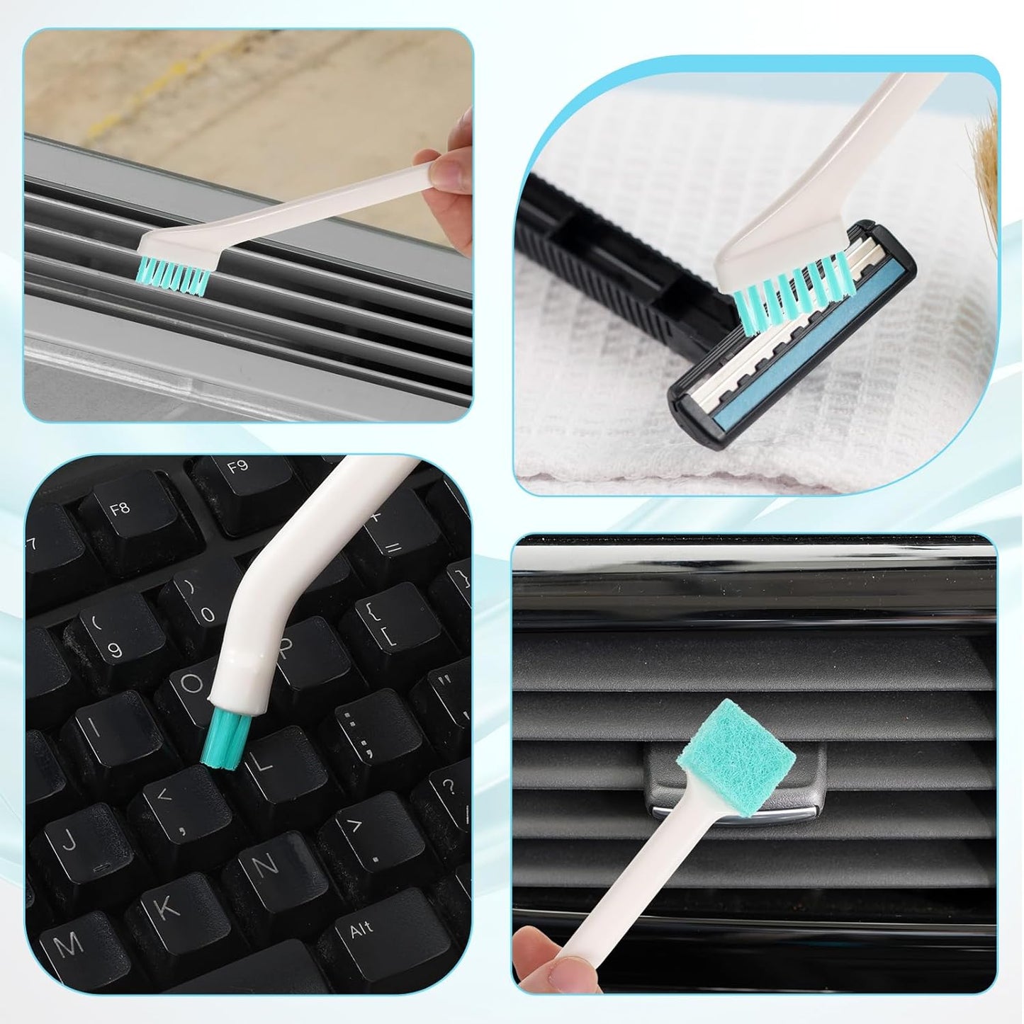 16 Pcs Small Household Cleaning Brushes, Deep Detail Crevice Cleaning Tool Set, Micro Crevice Scrub Cleaner Tool, Detail Tiny Scrub Cleaner Brush for Small Holes Corner Space Keyboard Bottle Tile