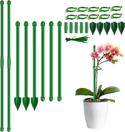 Plant Stakes for Indoor Plants,10PCS Plant Sticks 15.7in Plant Support Stakes for Potted Tomato Vegetables, Orchid Stakes with Clips for Indoor Outdoor