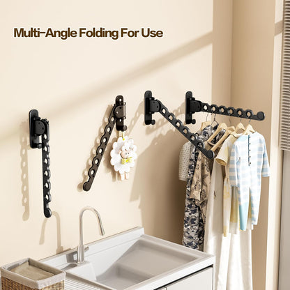 Wall Mounted Clothes Drying Rack, Laundry Clothes Hanger Rack Wall Mounted, Foldable Clothes Rack for Laundry Room, Space Saving Closet Storage Organizer Clothes Hanger Indoor, 1pcs(White)
