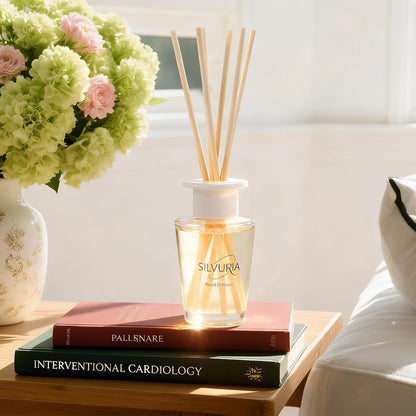 Reed Diffuser Set,100ml Fresh Linen Scented Oil with 6 Reed Sticks for Home,Office & Bathroom,Long-Lasting Fragrance for Families,Professionals & Pet-Friendly Spaces