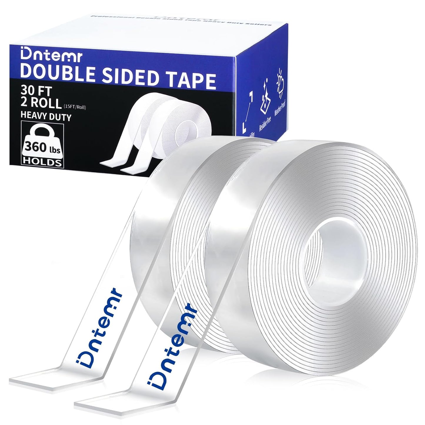 Nano Double Sided Heavy Duty Mounting Tape 2 Rolls, 20FT Total, 120 x 1.18 Inch, Removable Washable Reusable Adhesive Tape for Wall Hanging, Home Decor, Posters, Crafts, Classroom & Office