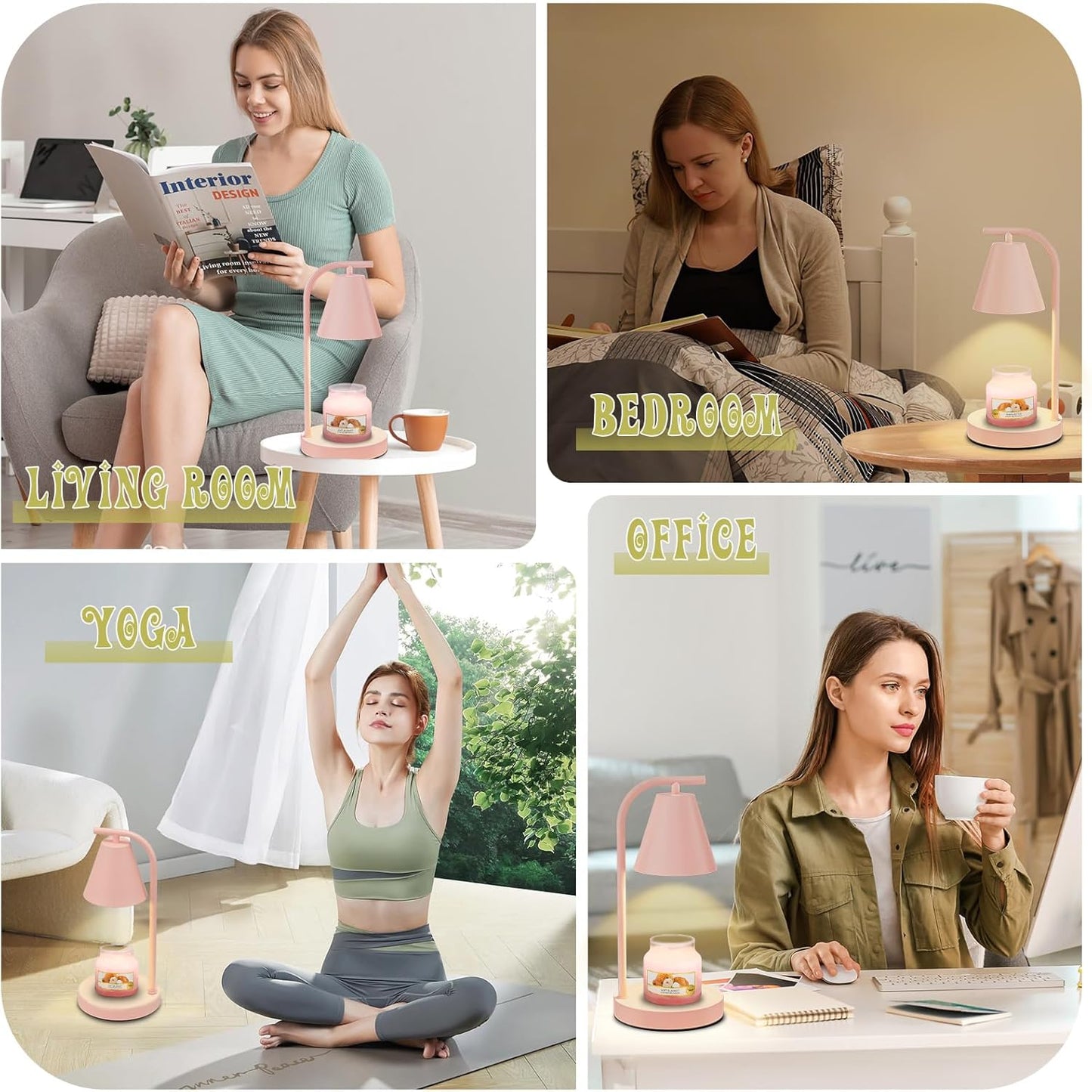 Hong-in Candle Warmer Lamp - with Timer & Dimmer, Modern Home Decor House Warming Gifts Wax Melt Warmer for Jar Candles, Cozy Birthday Gift for Women Mom (Black)