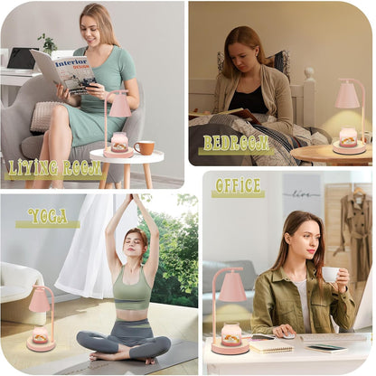 Hong-in Candle Warmer Lamp - with Timer & Dimmer, Modern Home Decor House Warming Gifts Wax Melt Warmer for Jar Candles, Cozy Birthday Gift for Women Mom (Black)