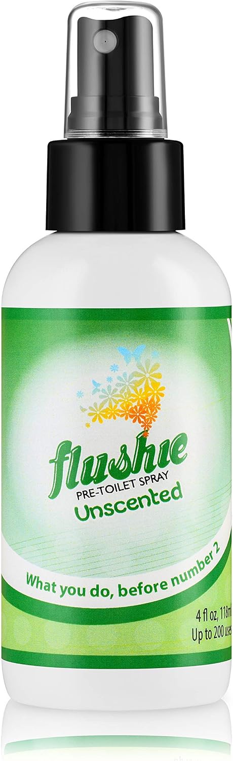 Flushie Pre-Toilet Spray Travel Size Toiletries Bathroom Spray for Toilet Deodorizer Traveling Essentials - Poop Odor Eliminator (Linen, 1oz 3pack)
