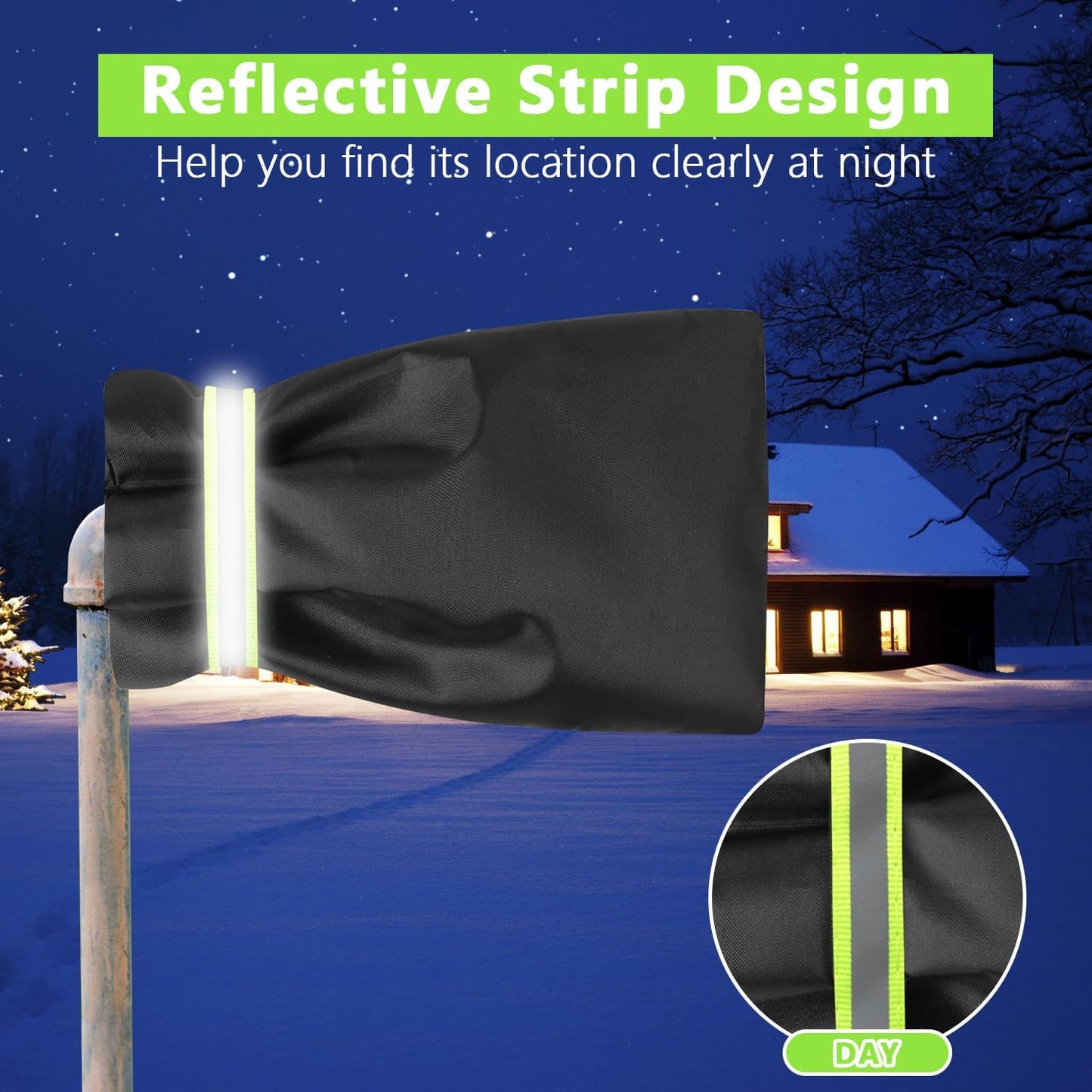 Pro Outdoor Faucet Covers for Winter Freeze Protection, 9.5" H x 7" W, Reusable Waterproof Insulated Spigot Socks, Black, Set of 2, Anti-Freeze Hose Bib Covers for Garden and Outdoor Taps