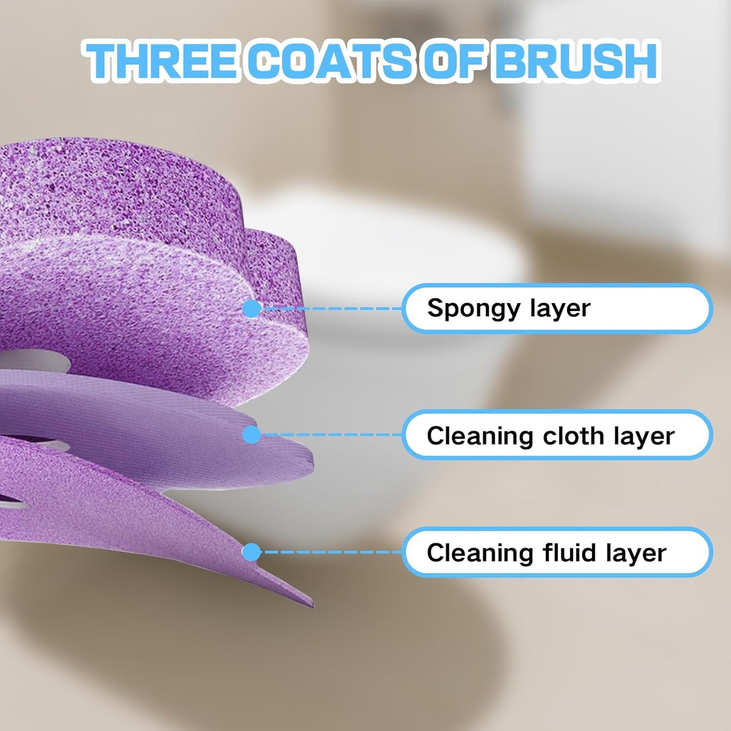30 Disposable Toilet Brush Refills, Lavender Scented Toilet Wand Refill Pads, Replacement Toilet Cleaner Refill Heads for Toilet Bowl Deep Scrubbing