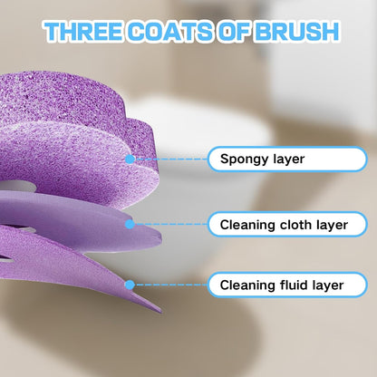 30 Disposable Toilet Brush Refills, Lavender Scented Toilet Wand Refill Pads, Replacement Toilet Cleaner Refill Heads for Toilet Bowl Deep Scrubbing