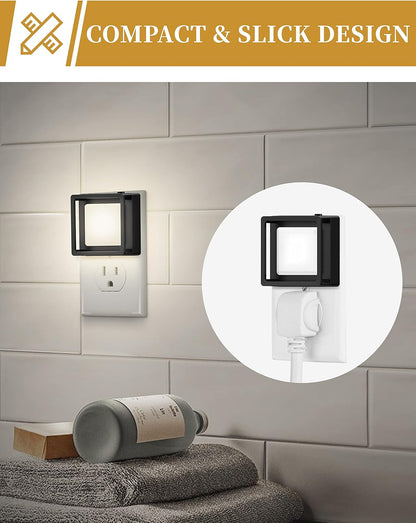 DORESshop LED Night Light, Night Lights Plug Into Wall [2 Pack] with Dusk-to-Dawn Sensor, Dimmable Nightlights, Adjustable Brightness for Bathroom, Hallway, Bedroom,Kids Room,Stairway,Soft White