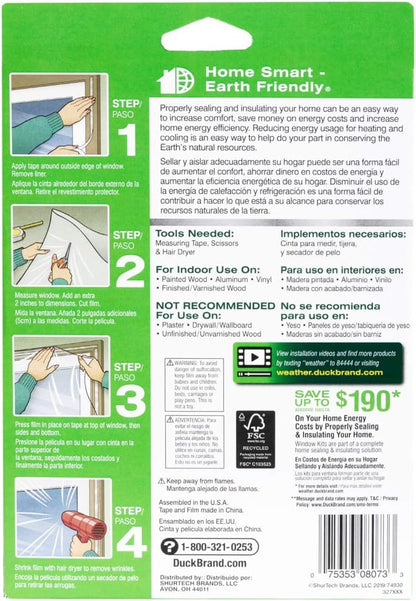 Duck Brand Indoor 5-Window Shrink Film Insulator Kit, 62-Inch x 210-Inch, 286217
