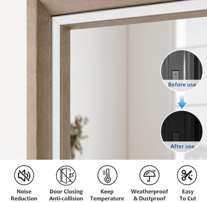 Litaibai 40 ft Kerf Weather Stripping Door Seal for Exterior Doors, White | Press-in kerf seal for grooved door frames is not self-adhesive, replaces worn seals, and helps reduce drafts and energy loss