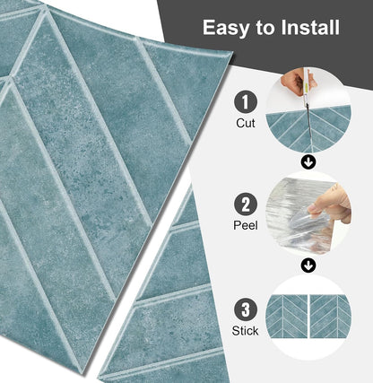 10 Sheets Thicker Design Peel and Stick Backsplash, 3D Self Adhesive Peel and Stick Wall Tile Backsplash for Kitchen, Bathroom, 11.4"x9.1", Beige