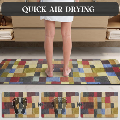 MontVoo -Bath Mat-Rubber Backing Non SlipThin Bathroom Rugs Fit Under Door- Quick Dry Absorbent Faux Suede Surface Grey Bathroom Floor Mats-Shower Rug for in Front of Bathtub Shower Gray 16x24
