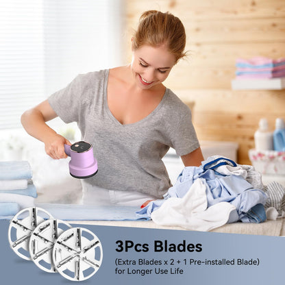 Rechargeable Fabric Shaver for Clothes: 6-Leaf Blades & 3 Speeds to Remove Pilling, Fuzz & Lint Balls - with LED Display, Portable Electric Lint Remover for Sweater, Couch, Blanket, Furniture