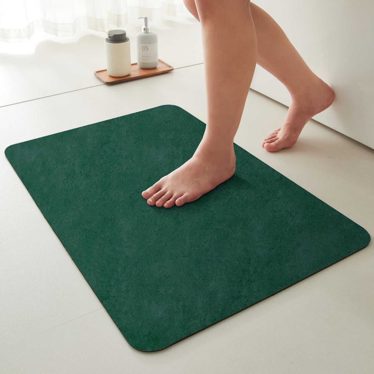 TYUU Bath Mat, Bathroom Rugs Non Slip Washable Thin Absorbent Quick Dry Bath Mat Fits Under Door Bathroom Floor Mat Perfect for Bath, Shower, or Sink 16"x24" Dark Grey