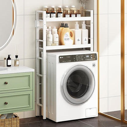 Toilet/Washing Machine Storage Rack,Over Washer And Dryer Shelves,Storage Rack Over Washing Machine Storage Unit,Laundry Room Storage And Organizer Standing Shelf,For Laundry Room Bathroom(White,59.8i