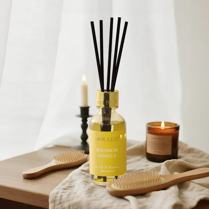 Airkeep Reed Diffuser Oil Set with Reed Sticks,Vanilla Aromatherapy Oil Scent Diffuser for Home Office Bathroom Decoration Perfume and Gifts 3.38 oz/100ml