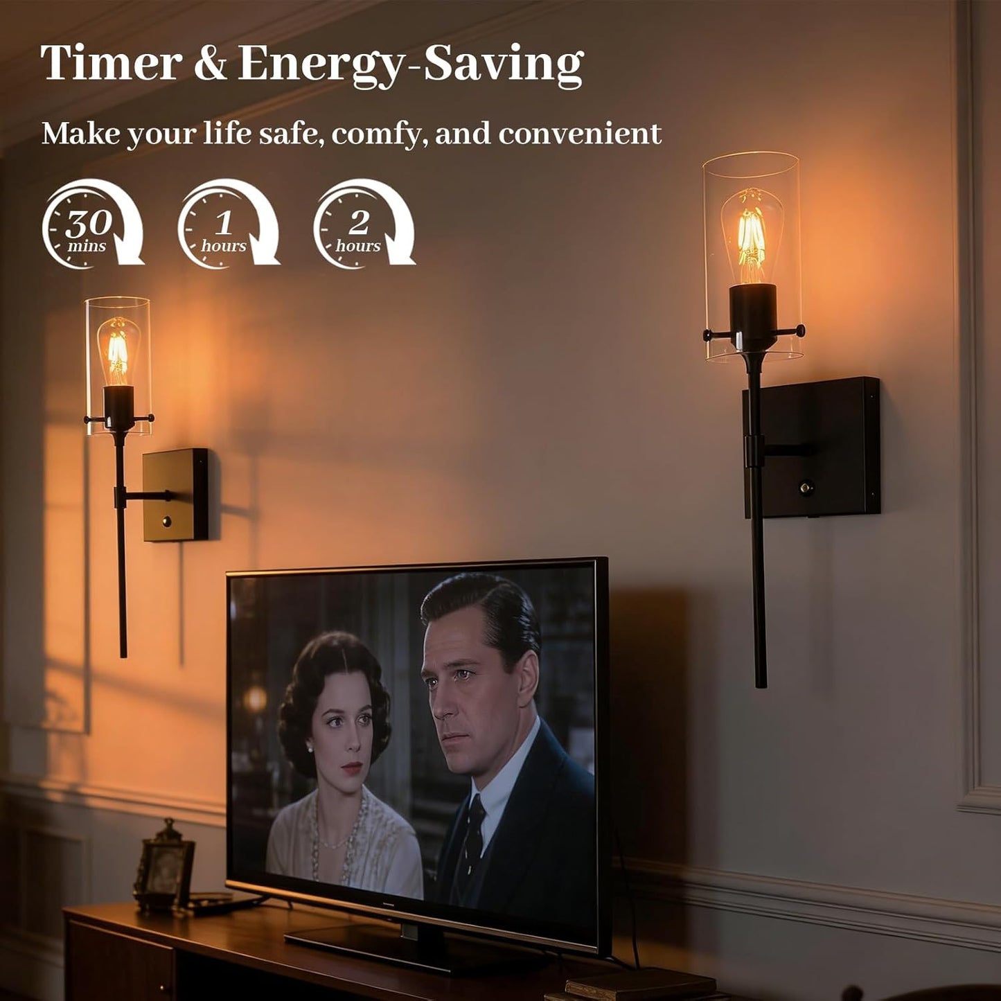 Wireless Wall Sconces with Remote Control, Black Battery Operated Wall Sconces Set of 2, Rechargeable Dimmable Wall Light for Bedroom Living Room Bathroom Hallway Entryway Stairwell,3 Colors