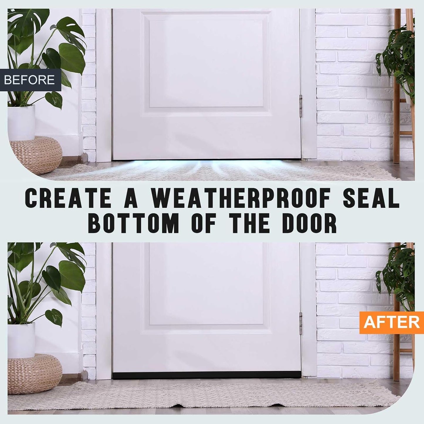 Pickmesh 4 Pcs 36 Inch Adjustable Storm Door Sweep for 1 to 1-2/5 in Bottom Seal Replacement Parts Under Draft Stopper Weather Stripping Threshold (White)