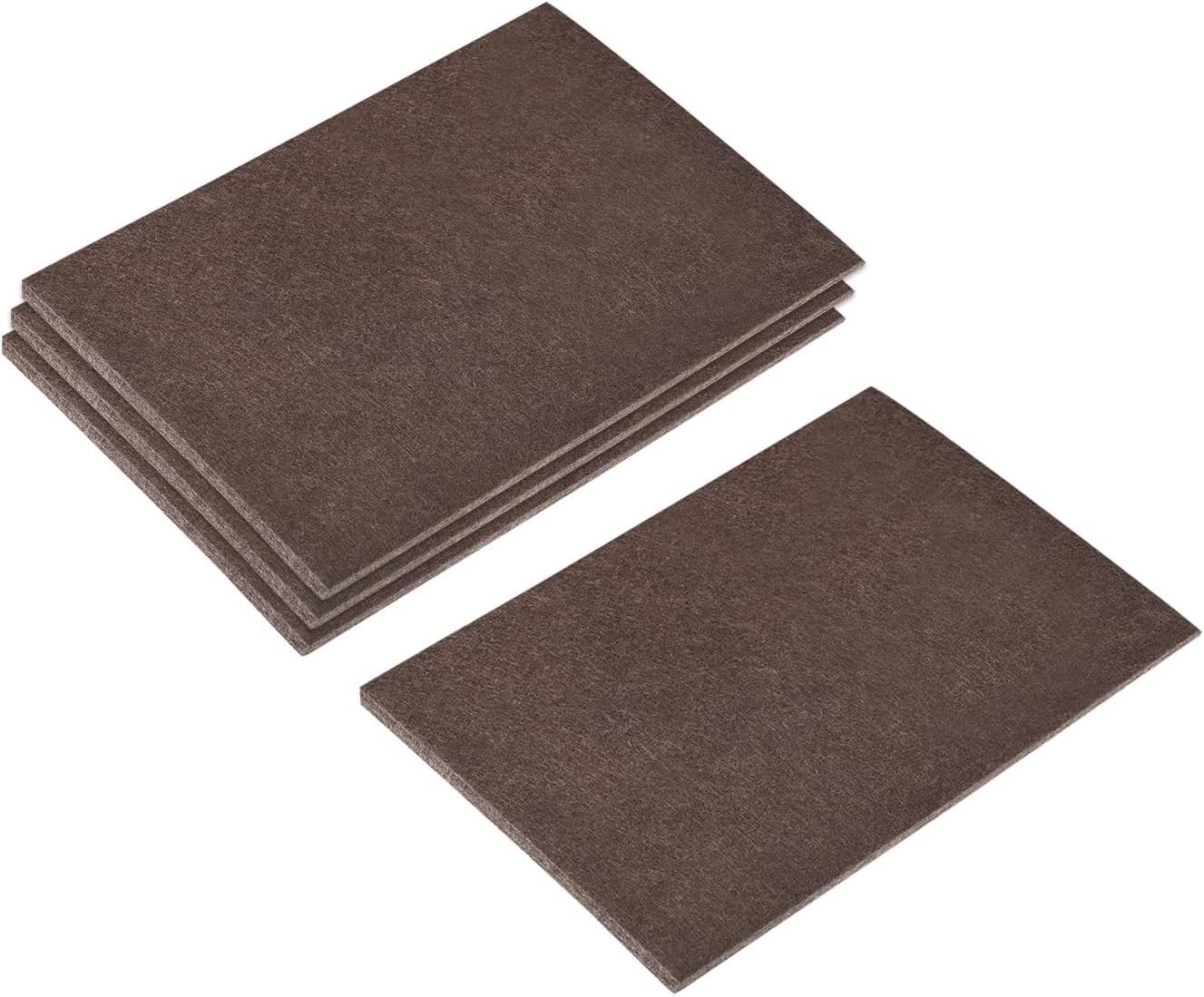 uxcell Felt Furniture Pads, 1.5-inch x 1-inch Self Adhesive Cuttable Anti Scratch Square Floor Protectors for Furniture Legs Hardwood Floor, Brown 16Pcs