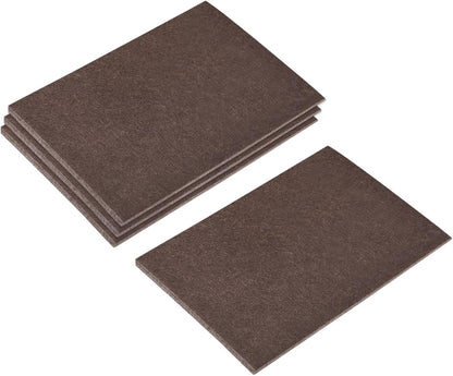 uxcell Felt Furniture Pads, 1.5-inch x 1-inch Self Adhesive Cuttable Anti Scratch Square Floor Protectors for Furniture Legs Hardwood Floor, Brown 16Pcs