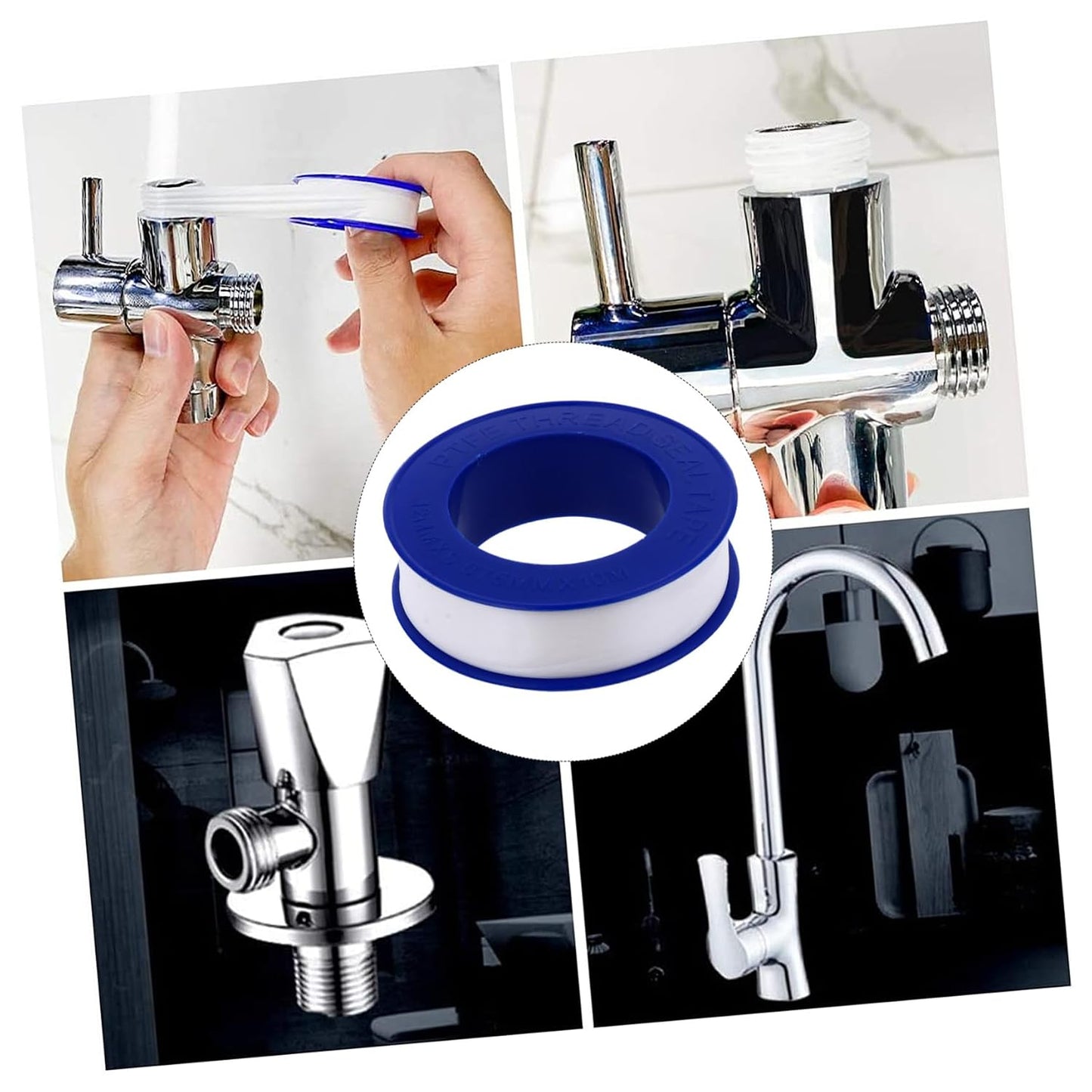 30pcs PTFE Thread Seal Tape for Plumbing High-Temperature Duct Tape Moisture Acid Cover for Protection for Leak Prevention and Pipe Sealing