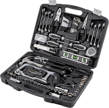 Amazon Basics 173-Piece General Household Hand Tool Set with Storage Case, Portable Tool Kit for Home Maintenance and Everyday Repairs