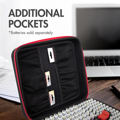 Tenergy Battery Organizer Storage Case with Battery Tester, Holds 60 Batteries AA AAA C D 9V (Batteries not Included)