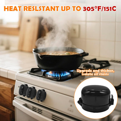 5-Pack Stove Knob Covers for Child & Pet Safety – Upgraded Push-On Gas Stove Locks, Clear Heat-Resistant Oven Knob Protectors, Babyproof Kitchen Appliance Guards