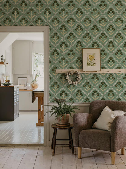 Orainege Floral Wallpaper Peel and Stick Wallpaper Modern Contact Paper 16.9in x 118.1in Self Adhesive Wall Paper for Bedroom Bathroom Shelf Liner Decor Removable