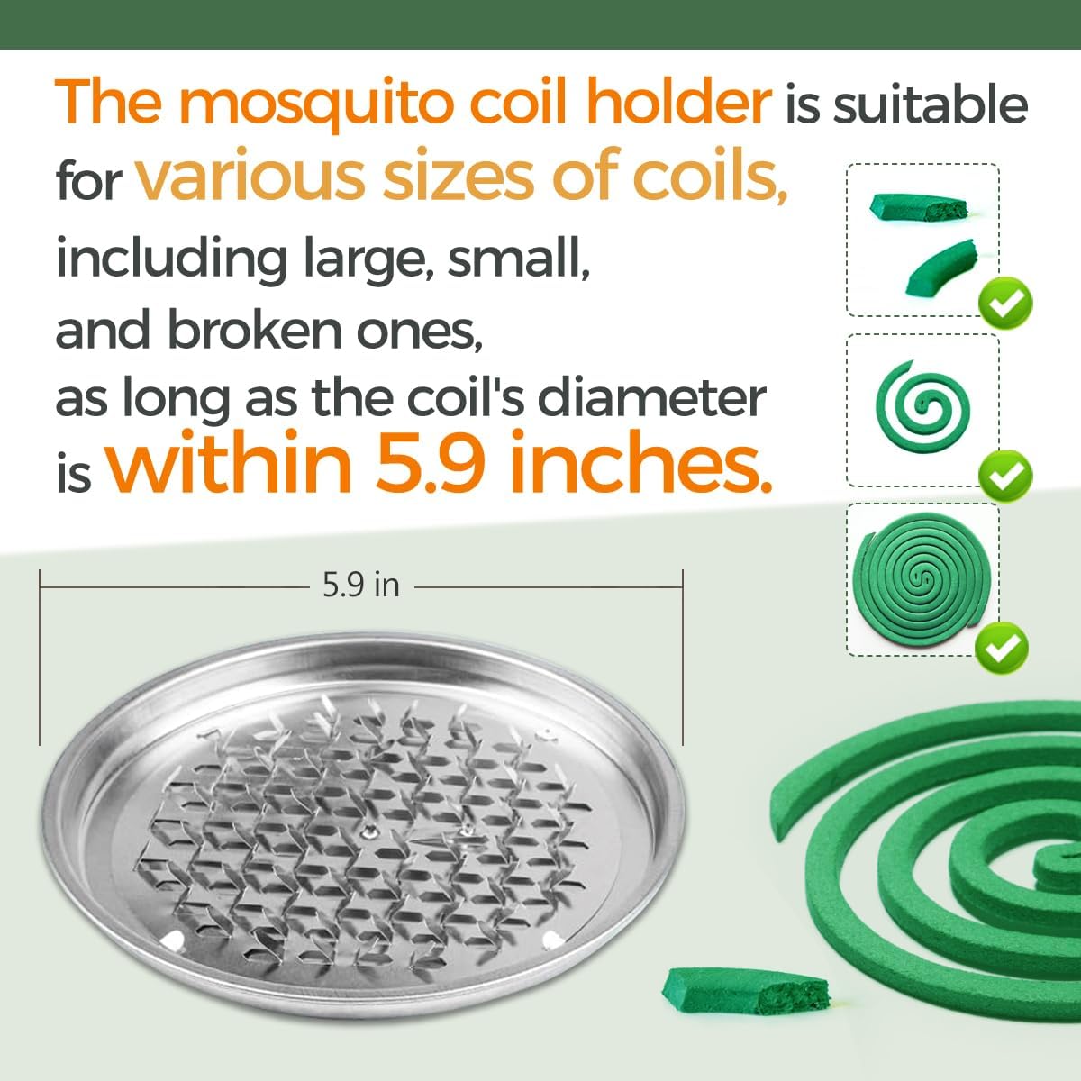 20 Pack Mosquito Repellent Coils, Natural Citronella Incense for Patio & Outdoor - 7 Hour Long Lasting Bug Repellent for Yard, Camping & Deck - Plant Based Insect Control with 1 Holder 2 Stands