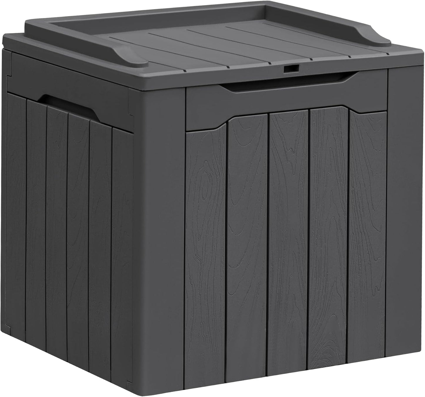 Greesum 31 Gallon Resin Deck Box All Weather Outdoor Storage Boxes for Patio Furniture Set,Outdoor Toys,Garden Tools,Black