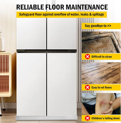 28" X 30" Washing Machine Drain Pan, Compact Washer Drip Tray, 304 Stainless Steel Heavy Duty Drip Tray with 4 Anti-Vibration Feet for Washer Dryer and Small Appliances