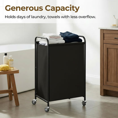 GRANNY SAYS 2 Section 130L Laundry Sorter, Large Laundry Hamper Basket with Wheels and Handles, Durable and Sturdy Rolling Cart for Laundry Room, Hotel, Bedroom, Beige