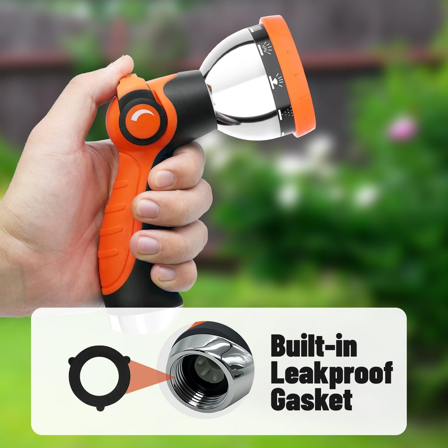 Besiter Garden Hose Nozzle Sprayer: 2 Pack 10 Watering Patterns Spray Nozzles Heavy Duty Hose Head Hose Attachment