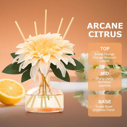 Reed Diffusers Set, 7.10 oz Flower Scented Diffuser with 7 Sticks, Long Lasting Home Fragrance for 120 Days, Perfect for Bathroom, Shelf Decor, Air Fresheners