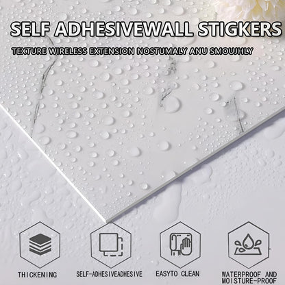 10pcs Peel and Stick Tile Shower Waterproof Marble Tiles Wall Panels, 11.8"x11.8" Self-Adhesive Backsplash Tile, PVC Wall Panels Shower Tiles for Home Bathroom, Kitchen, Living Room Blue